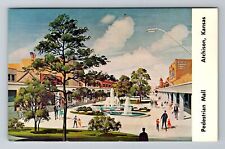 Atchison KS-Kansas, Pedestrian Mall, Antique, Vintage Souvenir Postcard picture