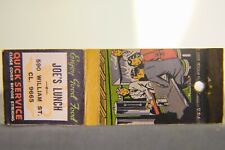 Joe's Lunch Matchbook Cover, 1950's Lithographic Art Deco Diner Scene picture