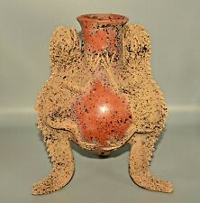 MAMA MONO Original Vintage Mexican Pottery Huichol Reptile Statue Sculpture Vase picture