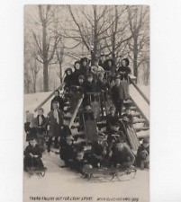 Tacony Philadelphia  1909  RPPC  Young sledders after blizzard  Xmas picture