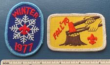 2 Vintage 1976 & '77 BOY SCOUT Fall Winter Event PATCHES BSA Generic Badge CAMP picture