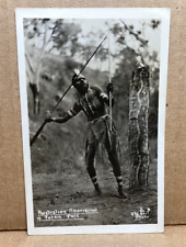 Australian Aboriginal and Totem Pole Spear Antique Vintage RPPC Postcard picture