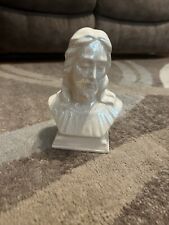 Vintage Holland Mold Ceramic Jesus Christ Statue Bust Iridescent White picture