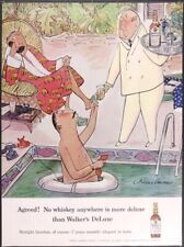Vintage Magazine Ad 1957 Walker's DeLuxe  Poolside Cartoon art Ludwig Bemelmans picture