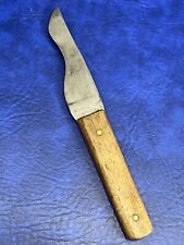 Vtg Pritzlaff Milwaukee WI Utility Knife Curved Fixed Blade Wood Handle  Scarce picture