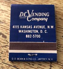 D.C. Vending Company Washington Thank You Call Again *Unstruck* Matchbook 70s-80 picture