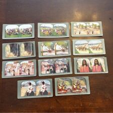 Set of 11 antique Early 1900's Stereo Viewer Cards  Egypt, Philippines, Java picture