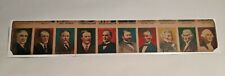 1921 W-563 PRESIDENTIAL STRIP TEN UNCUT CARDS W/ LINCOLN, GRANT, ROOSEVELT (C) picture