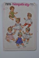 Vintage Doll Pattern Simplicity 7970 Large 18-20” Baby Doll Cut picture