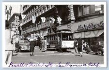 RPPC SAN FRANCISCO CALIFORNIA CA Trolley 507 Powell & Market Streets Postcard picture
