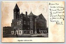 Oshkosh WI-Wisconsin, City Hall Building, Vintage Antique c1907 Postcard picture