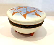 Vintage Indian Native American Sioux Pottery South Dakota Lidded Bowl Covered picture
