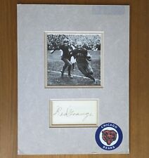 RARE ORIGINAL RED GRANGE SIGNED AUTOGRAPHED CUT WITH B/W PHOTO MATTED COA BEARS picture