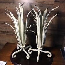 Pair of Vintage 12” Wrought Iron Candle Holder Art Deco ￼￼￼Hollywood Regency picture