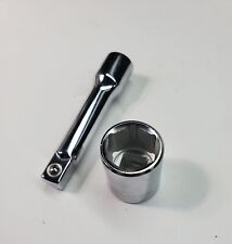 Vintage Husky USA 3/8 Drive 3 Inch Socket Extension Bar and 17mm 6 Point Socket picture
