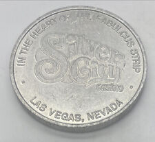 Oversize 42mm Old Free Play Token SILVER CITY Casino Slot Token Vintage Aluminum picture
