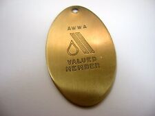 Vintage Collectible Keychain Charm: AWWA Valued Member American Water Works Assc picture