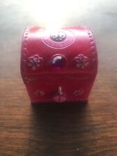 Vintage 2000 Claires Peace Trinket Box Flowers Pink Red Glittery picture