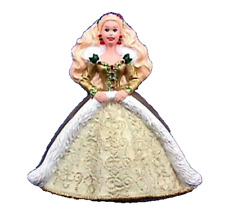 Hallmark PIN Christmas Vintage BARBIE HOLIDAY GOLD of Ornament Holiday Brooch picture