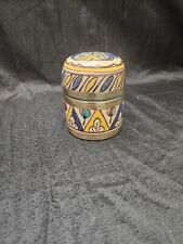 Vintage Moroccan Ginger Jar With Brass Rim picture