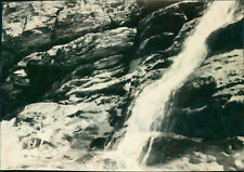 1954 Cornwall Tintagel Merlins Cove Waterfall Original 3.5x2.5
