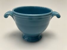 Vintage Fiesta Ware Sugar Bowl w/ Scrolls Handles, Turquoises (no lid) MINT picture