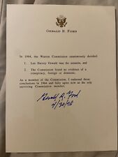 Gerald R. Ford Signed Warren Commission Statement picture