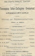1890 nashville broadside inter-collegiate oratorical association TENNESSEE  picture