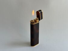 Cartier Paris Gas Lighter Brown Enamel 18K Gold plated - Working picture