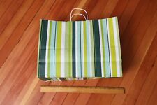 MARSHALL FIELD’S Paper Green Stripes Shopping Bag - Vintage Chicago Frango picture