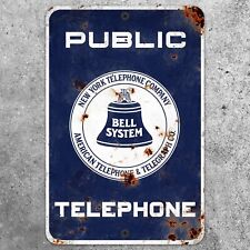Public Telephone Metal Sign Vintage Antique Replica 8