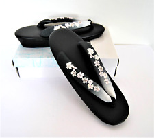 Japanese Zori Kimono Sandals Cherry Blossom Embroidery New in Box picture