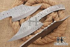 HUNTEX Custom Hand-Forged Damascus Steel 260 mm Long Cleaver Blank Blade Knife picture