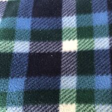 Bold Plaid Lap Blanket Bonfire Ready Blue White Green Faux Sherpa Lining 48x60” picture