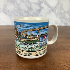 Vintage Karol Wester San Francisco Mug 1984Souvenir Sea Gulls City Boats Bridge picture