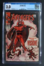 AVENGERS #57 1st VISION MCU Movie TV 1968 1st full ULTON-5 Black Panther CGC 3.0 picture