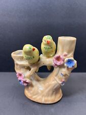 Vintage Birds on Branch Flower Vase Porcelain Luster Made in Japan picture