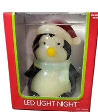 Costco Penguin Night Light Christmas LED Model 791791 Holiday Santa Hat New picture