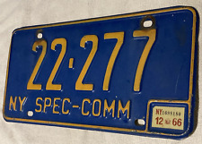 Dec. 1966 New York license plate SPEC-COMM Special Commercial 22-277 '66 NY tag picture