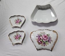 VTG hand Painted Trinket Jewlery Box With Trays Floral Japan picture