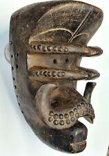 Rare Antique / Vintage African Hand Carved Solid Wood Heavy Mask - 12.5”x8”x6.5