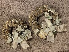 Set Of 2 11” Vintage Rich Gold Tone Wreaths - A Strikingly Pretty Pair picture