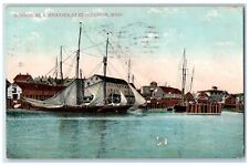 1910 Schooners Wharves Steamer Gloucester Massachusetts MA Vintage Postcard picture