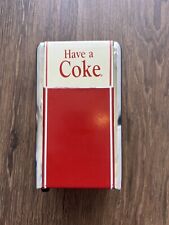 Vintage 1992 Have A Coke Coca~Cola Brand Napkin Holder Dispenser Red-White picture