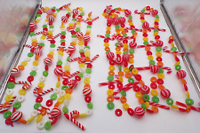 VTG Plastic Blow Mold Christmas Candy Garland Hong Kong 2 Strands 32ft total picture