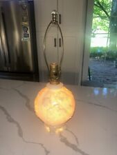 Vintage Aladdin glass oak leaf design double light table lamp w/finial Works picture