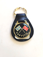 1970s US VINTAGE “CORVETTE” KEY CHAIN/ FOB LEATHER Rare Never Used picture
