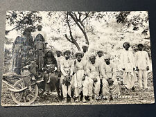 Postcard Indian Villagers Sitting On Wagon India Real Photo RPPC  picture