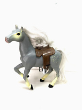 Lanard Toy Horse Gray Hard Plastic Spotted Saddle Bridle 9” White Hair 2003 picture