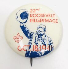 RARE 1941 BSA Roosevelt 22nd Pilgrimage Pin Button Boy Scouts picture